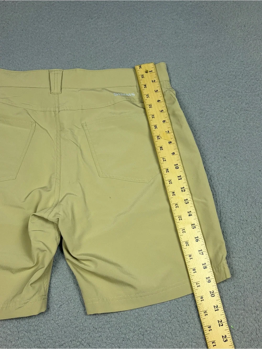 Simms Fishing Shorts Men's 36 Light Khaki Technical Athletic Zip Pocket